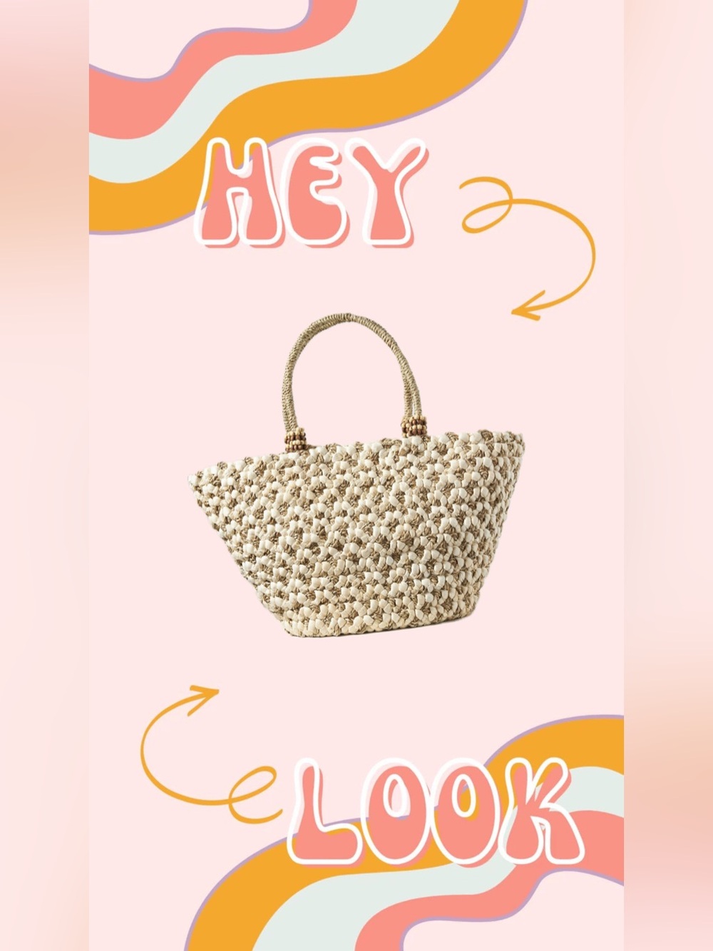 Anthropologie Summer Raffia Woven Cream Straw Tote Bag with Rope Handles NWT
